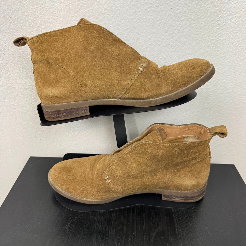 Franco Sarto Women 6.5M Brown Suede Oxford Laceless Classic Ankle Isolde Booties